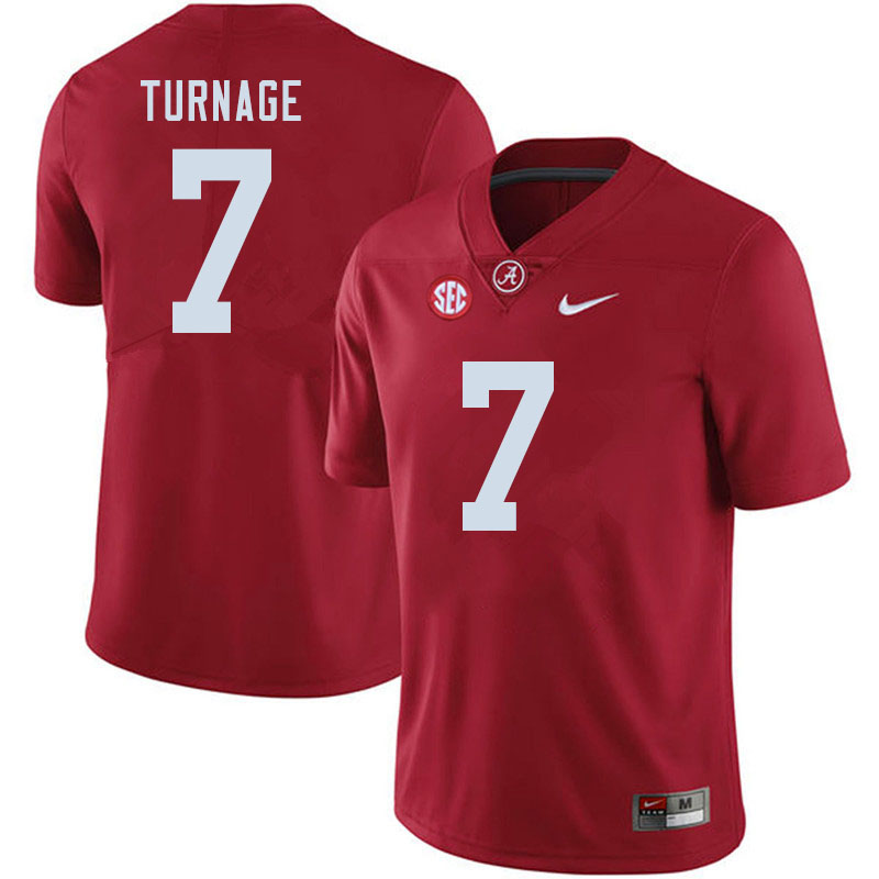 Men #7 Brandon Turnage Alabama Crimson Tide College Football Jerseys Sale-Crimson